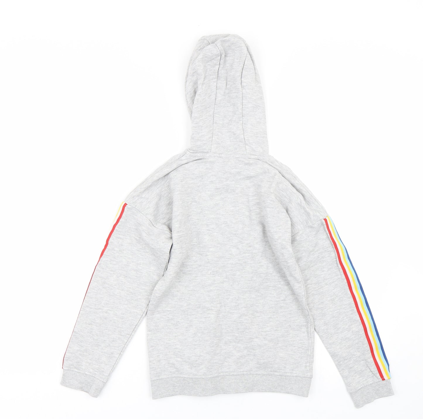 TU Girls Grey Striped  Full Zip Hoodie Size 10 Years