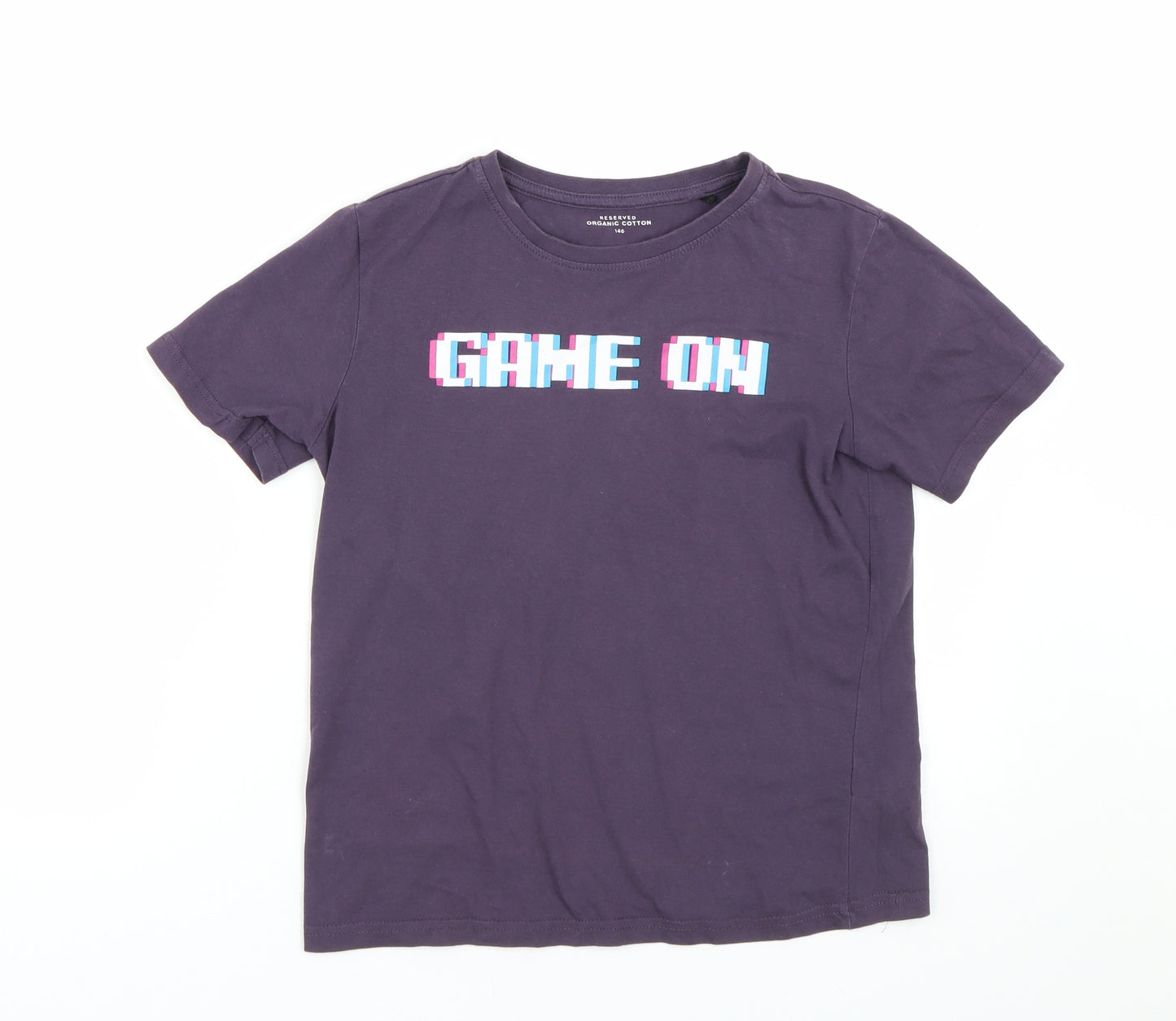 Preworn Boys Purple   Basic T-Shirt Size 10-11 Years