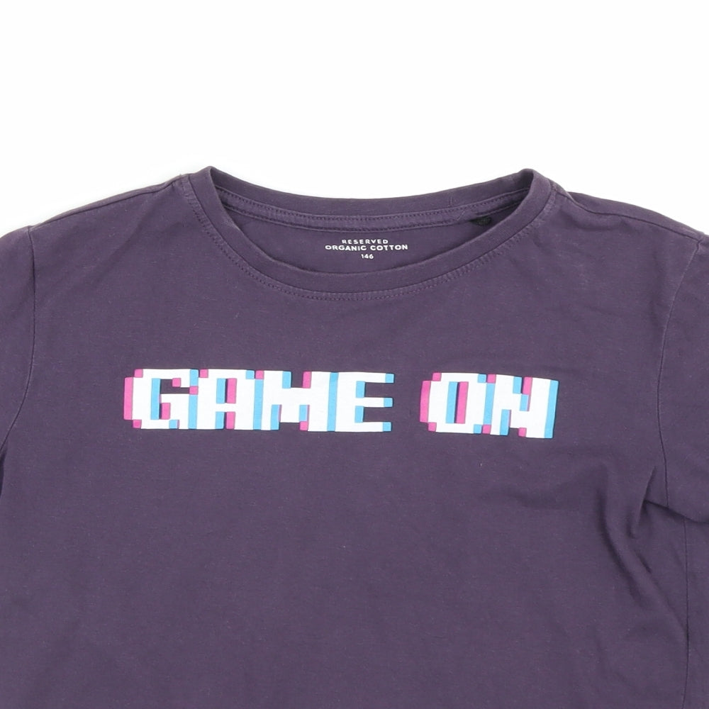 Preworn Boys Purple   Basic T-Shirt Size 10-11 Years