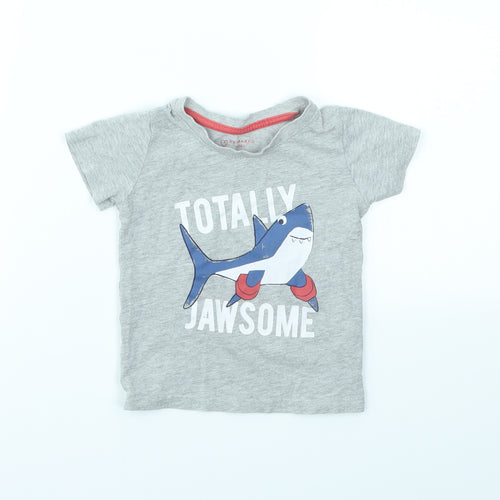 Primark Boys Grey Geometric  Basic T-Shirt Size 12-18 Months