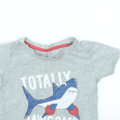 Primark Boys Grey Geometric  Basic T-Shirt Size 12-18 Months