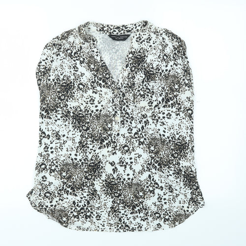 Dorothy Perkins Womens Brown Animal Print  Basic T-Shirt Size 10