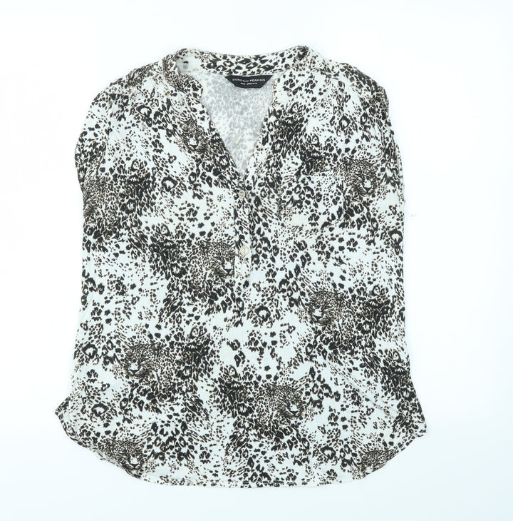 Dorothy Perkins Womens Brown Animal Print  Basic T-Shirt Size 10