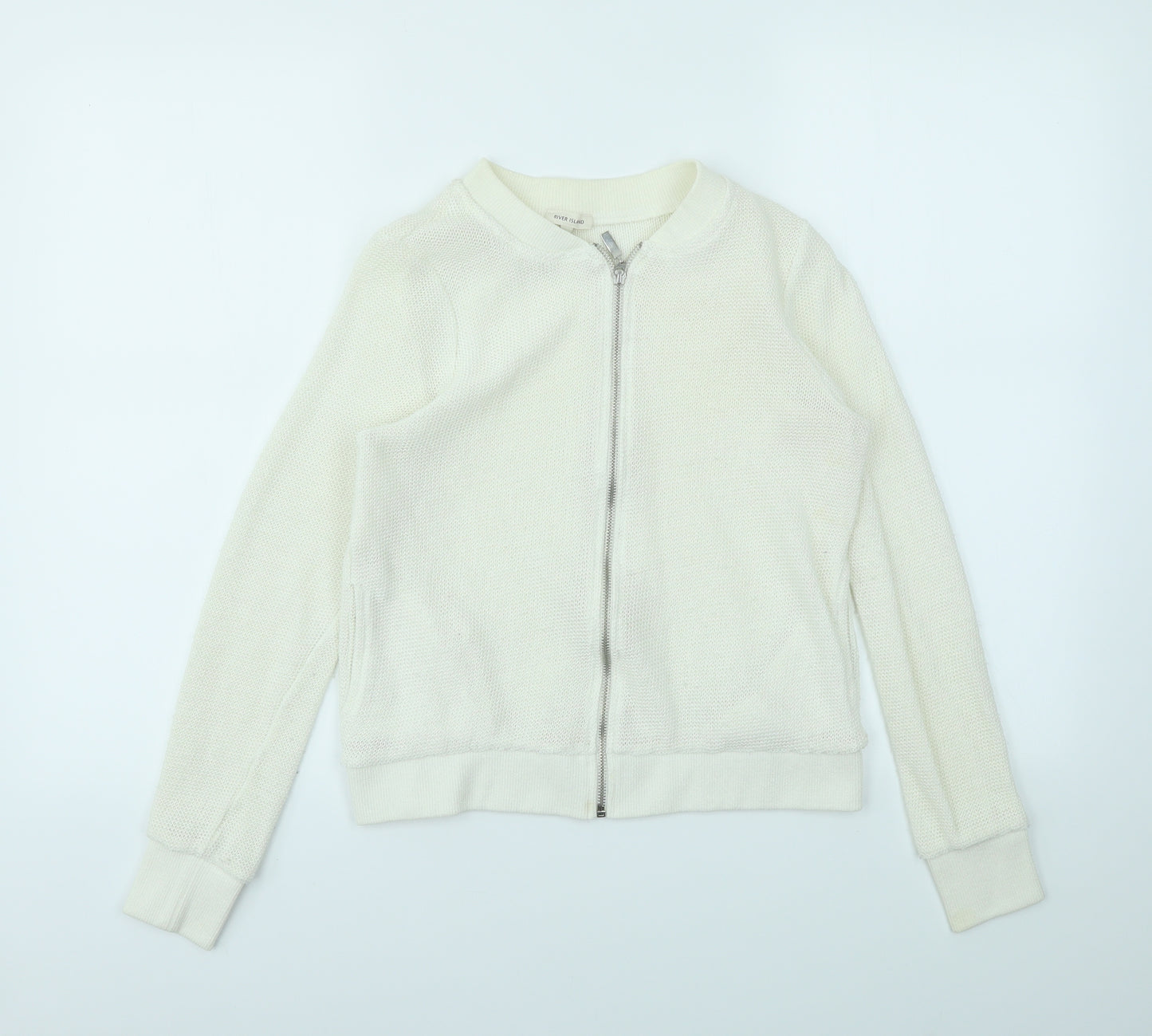 River Island Womens Ivory   Full Zip Jumper Size 8