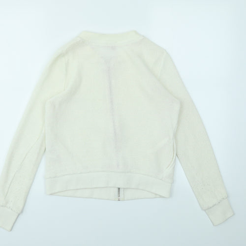 River Island Womens Ivory   Full Zip Jumper Size 8