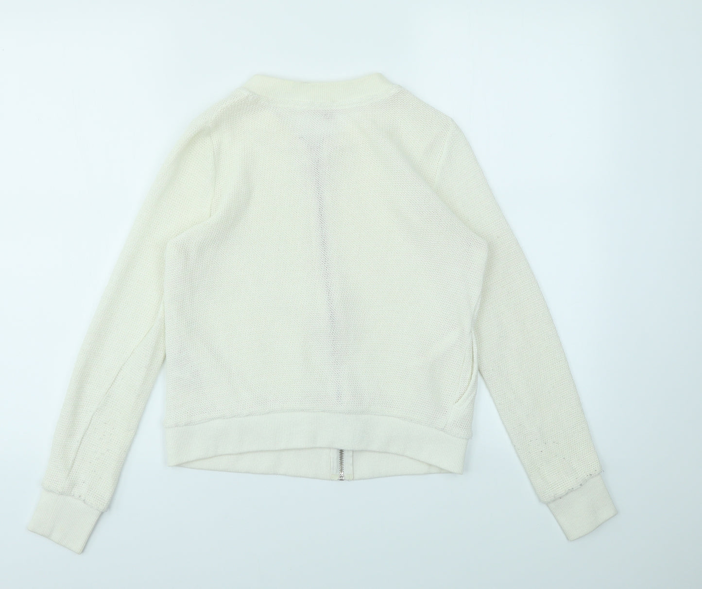 River Island Womens Ivory   Full Zip Jumper Size 8
