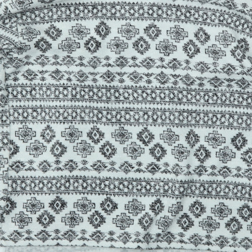 H&M Girls Grey Geometric  Cardigan Jumper Size 9-10 Years