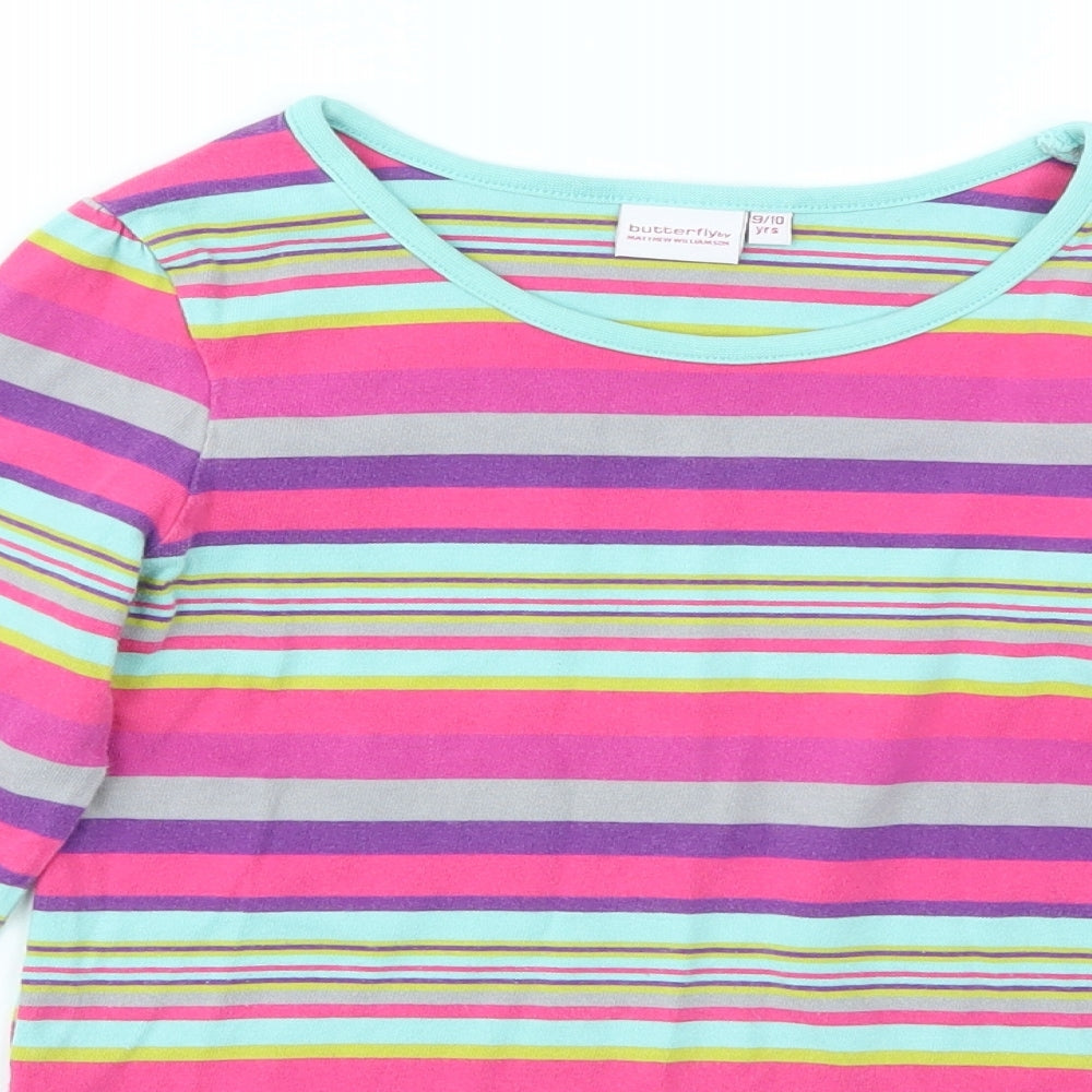 Debenhams Girls Multicoloured Striped  Basic T-Shirt Size 9-10 Years