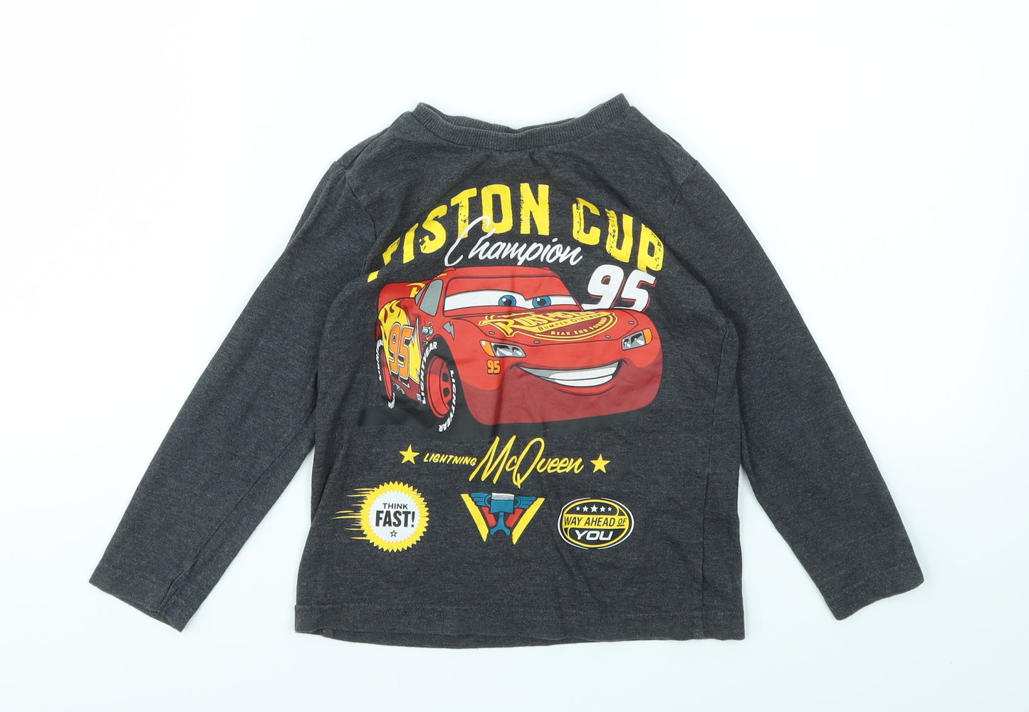 CARS Boys Grey Geometric  Basic T-Shirt Size 5-6 Years