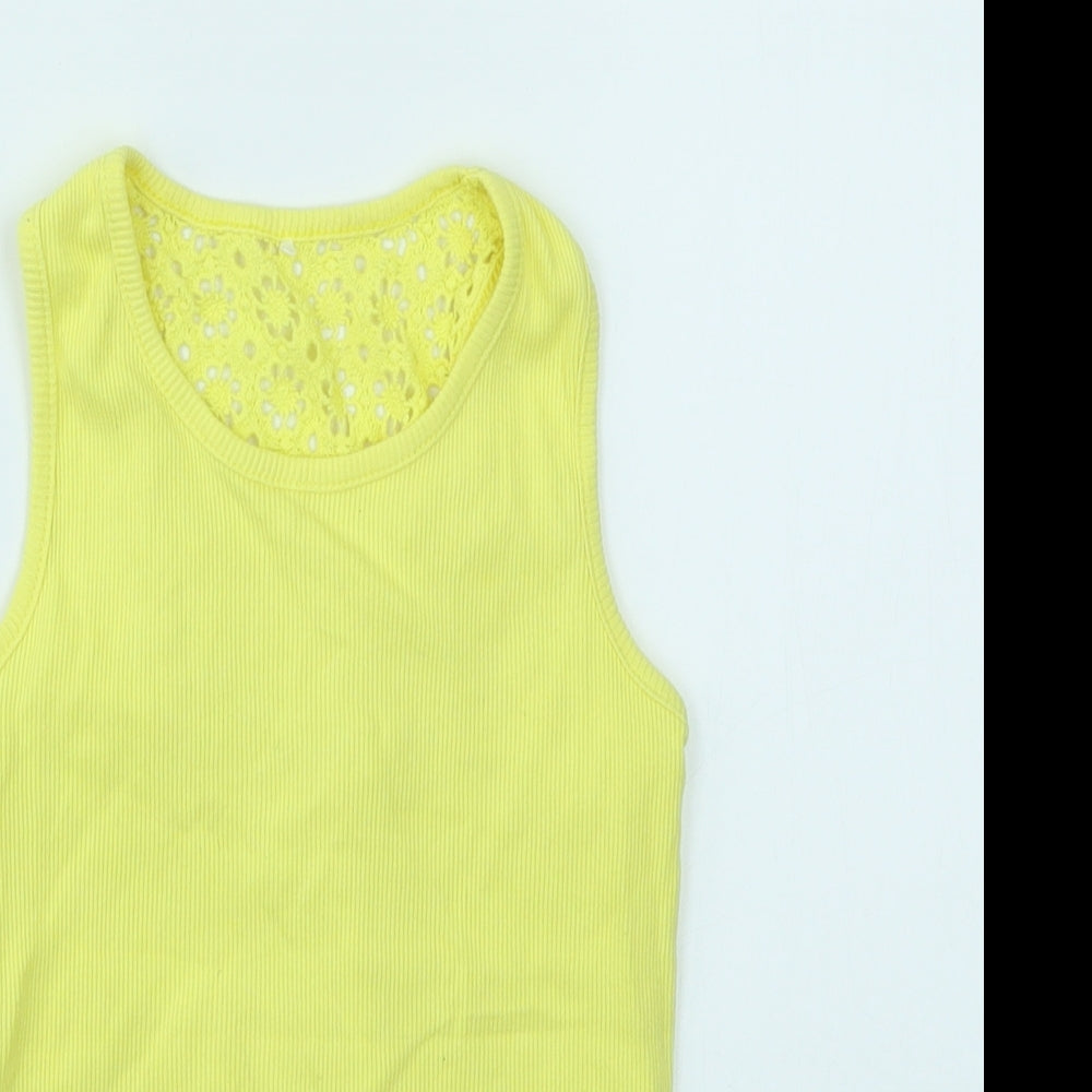 George Girls Yellow   Basic T-Shirt Size 7-8 Years