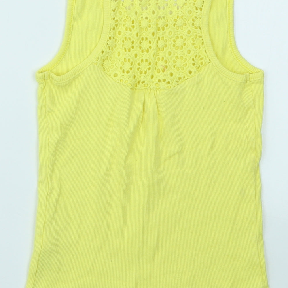 George Girls Yellow   Basic T-Shirt Size 7-8 Years