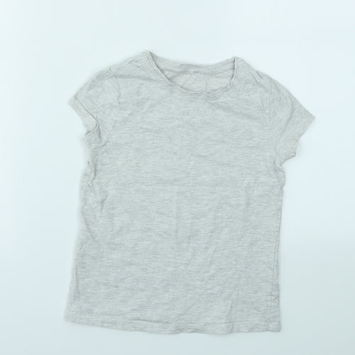 George Girls Grey   Basic T-Shirt Size 6-7 Years