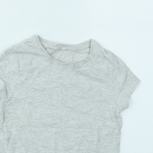 George Girls Grey   Basic T-Shirt Size 6-7 Years