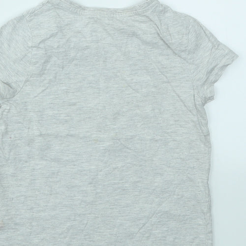George Girls Grey   Basic T-Shirt Size 6-7 Years