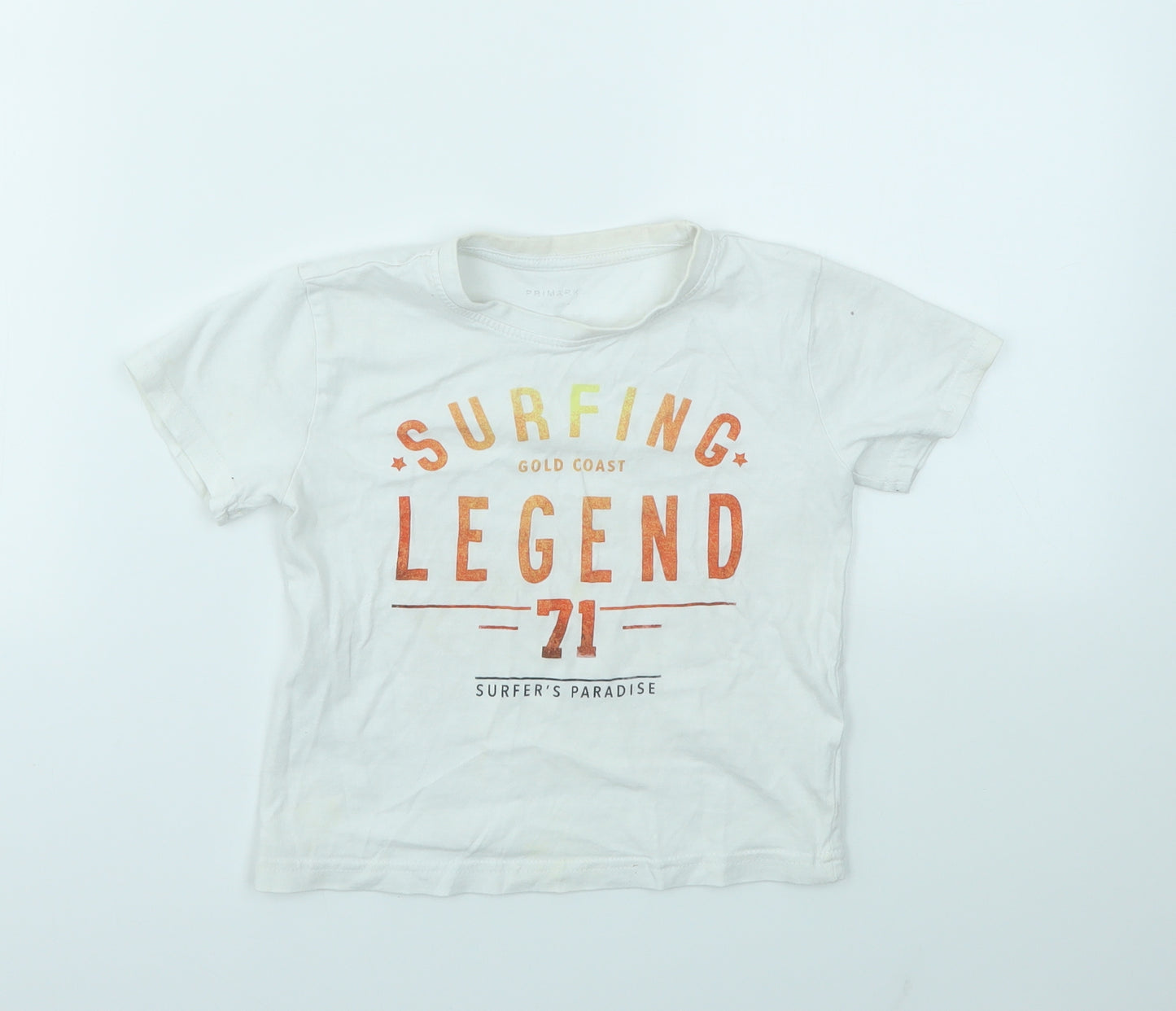 Primark Boys White   Basic T-Shirt Size 3-4 Years