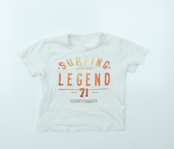 Primark Boys White   Basic T-Shirt Size 3-4 Years