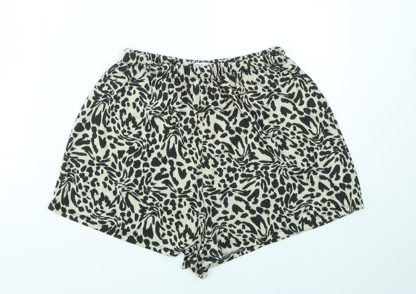 ASOS Womens Brown Animal Print  Cut-Off Shorts Size 12 - stretch waistband