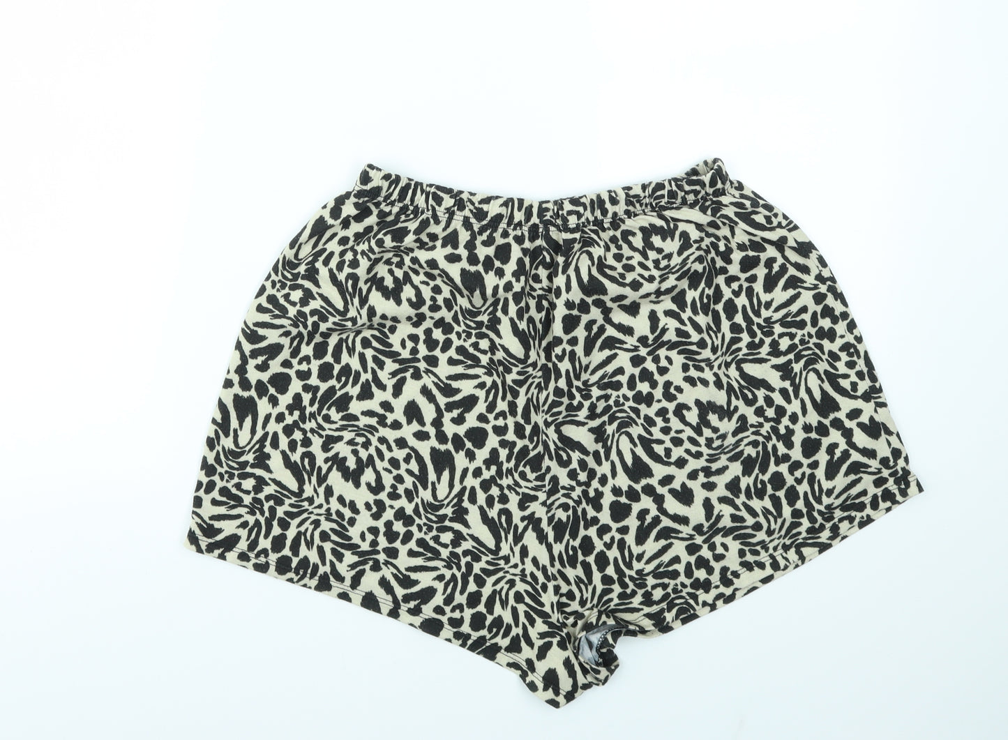 ASOS Womens Brown Animal Print  Cut-Off Shorts Size 12 - stretch waistband