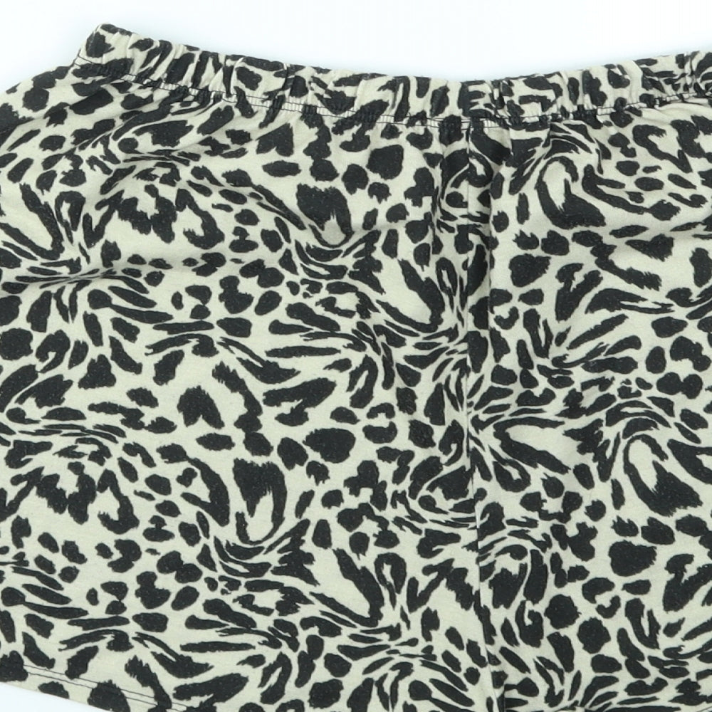 ASOS Womens Brown Animal Print  Cut-Off Shorts Size 12 - stretch waistband