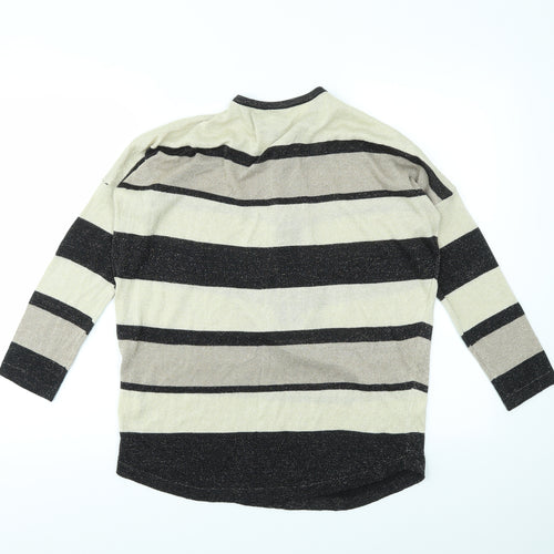 Vouley Vous Womens Multicoloured Striped  Full Zip Jumper Size S