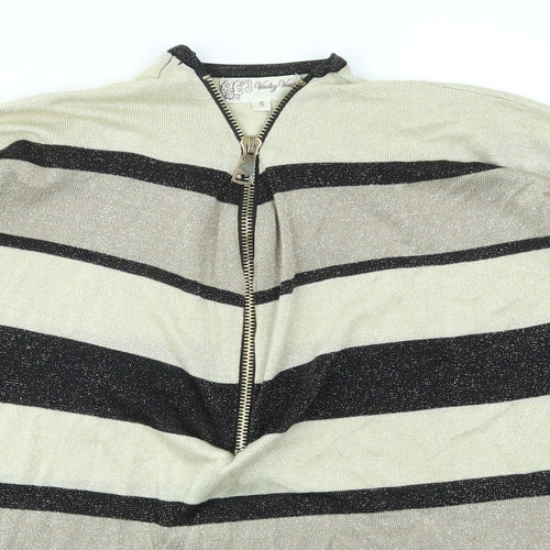 Vouley Vous Womens Multicoloured Striped  Full Zip Jumper Size S