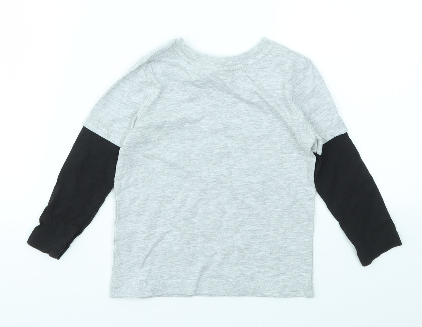 George Boys Grey Animal Print  Basic T-Shirt Size 2 Years
