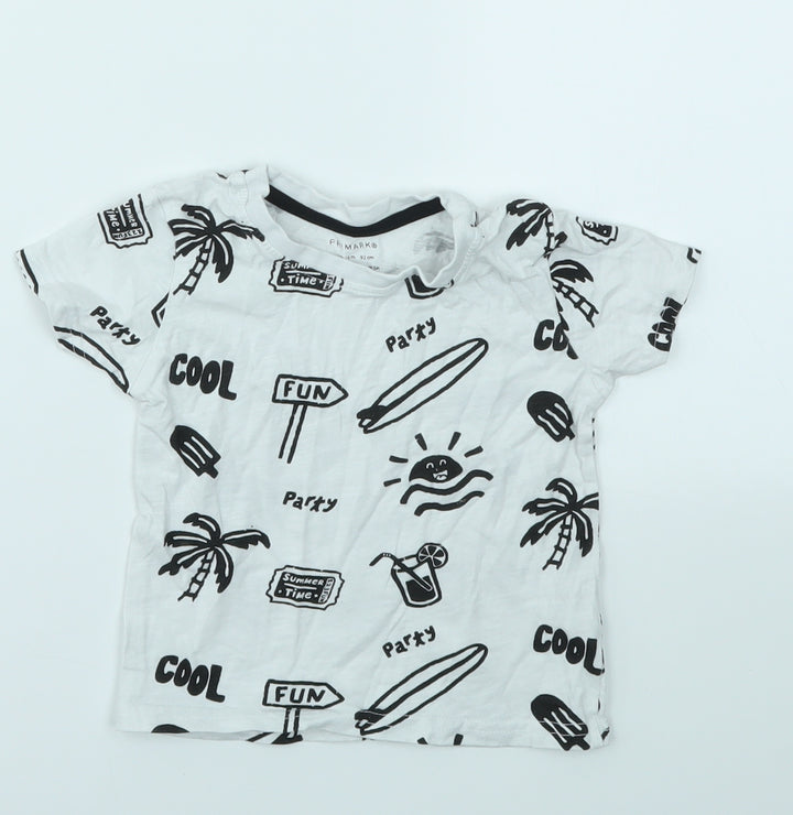 Primark Boys Multicoloured Geometric Basic T-Shirt Size 18-24 Months