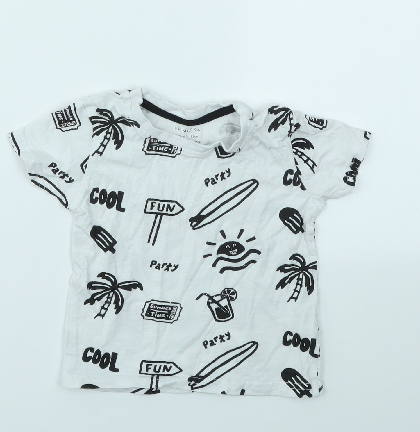 Primark Boys Multicoloured Geometric  Basic T-Shirt Size 18-24 Months