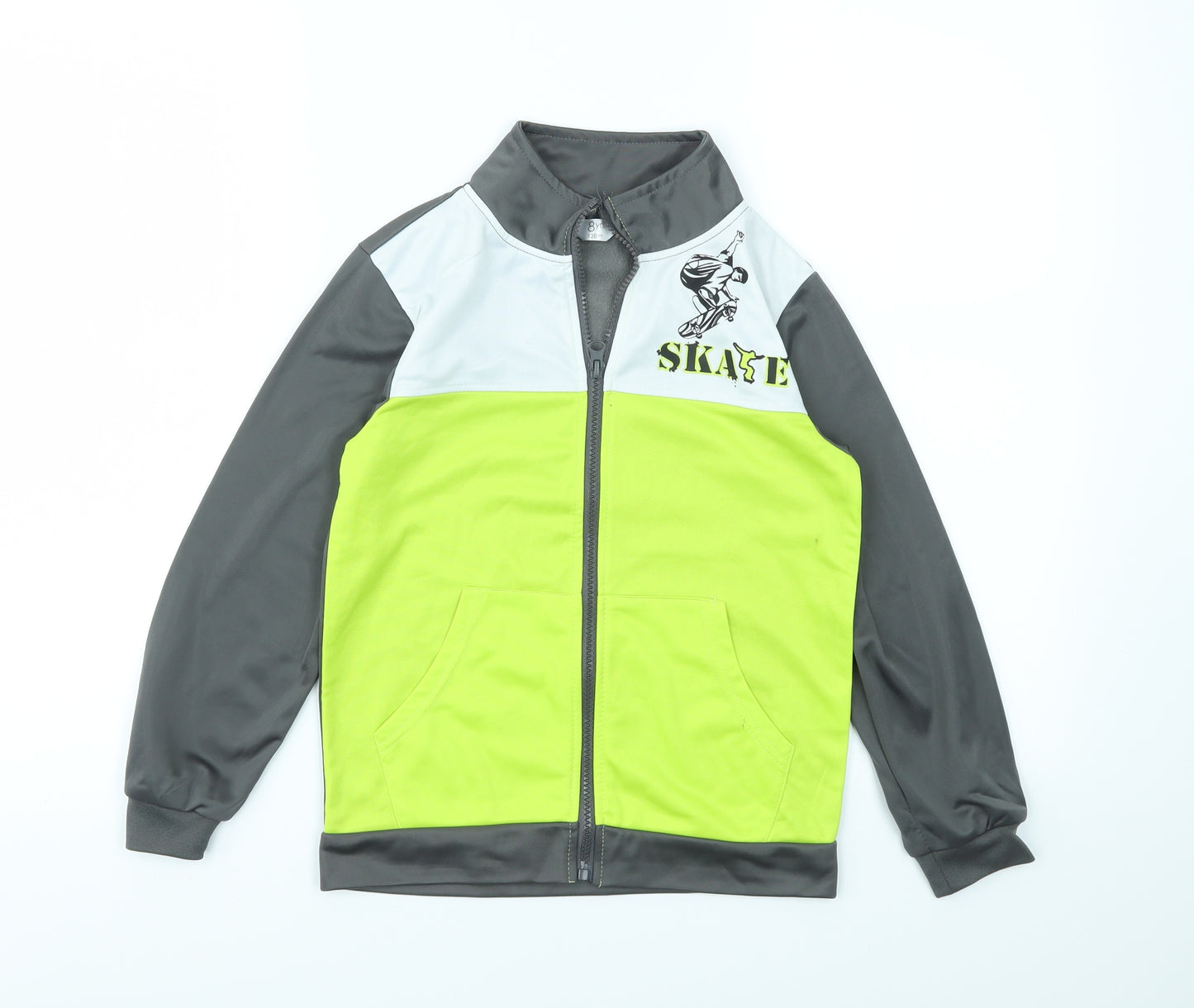 Preworn Boys Grey   Full Zip Jumper Size 8 Years