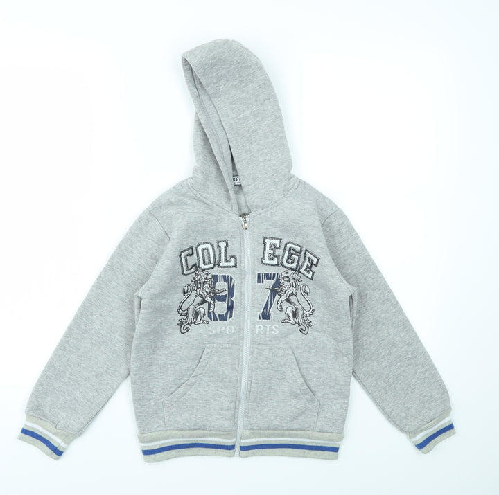BLUE MOON Boys Grey Full Zip Sweatshirt Size 8 Years