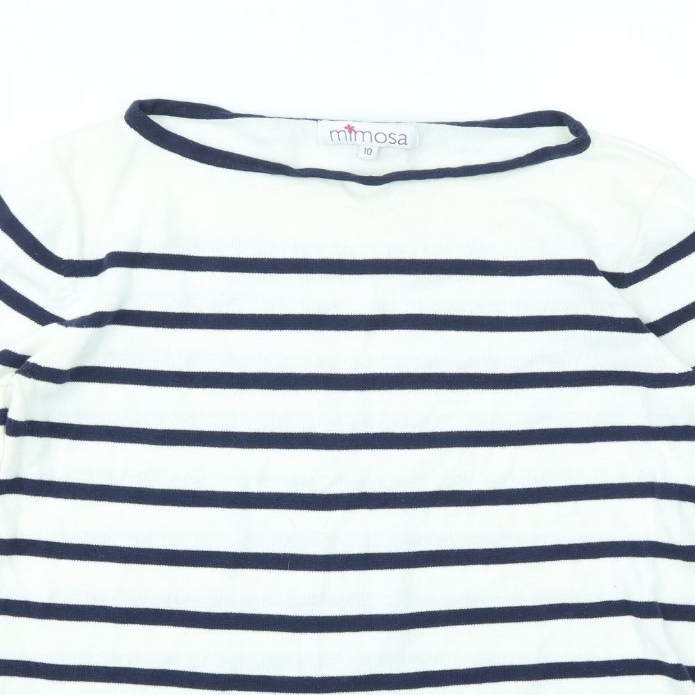 mimosa Womens Multicoloured Striped  Basic T-Shirt Size 10