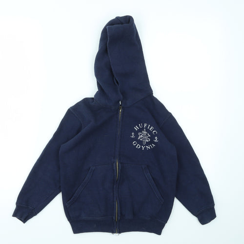 FRUIT THE LOOOM  Boys Blue   Full Zip Jumper Size 5-6 Years