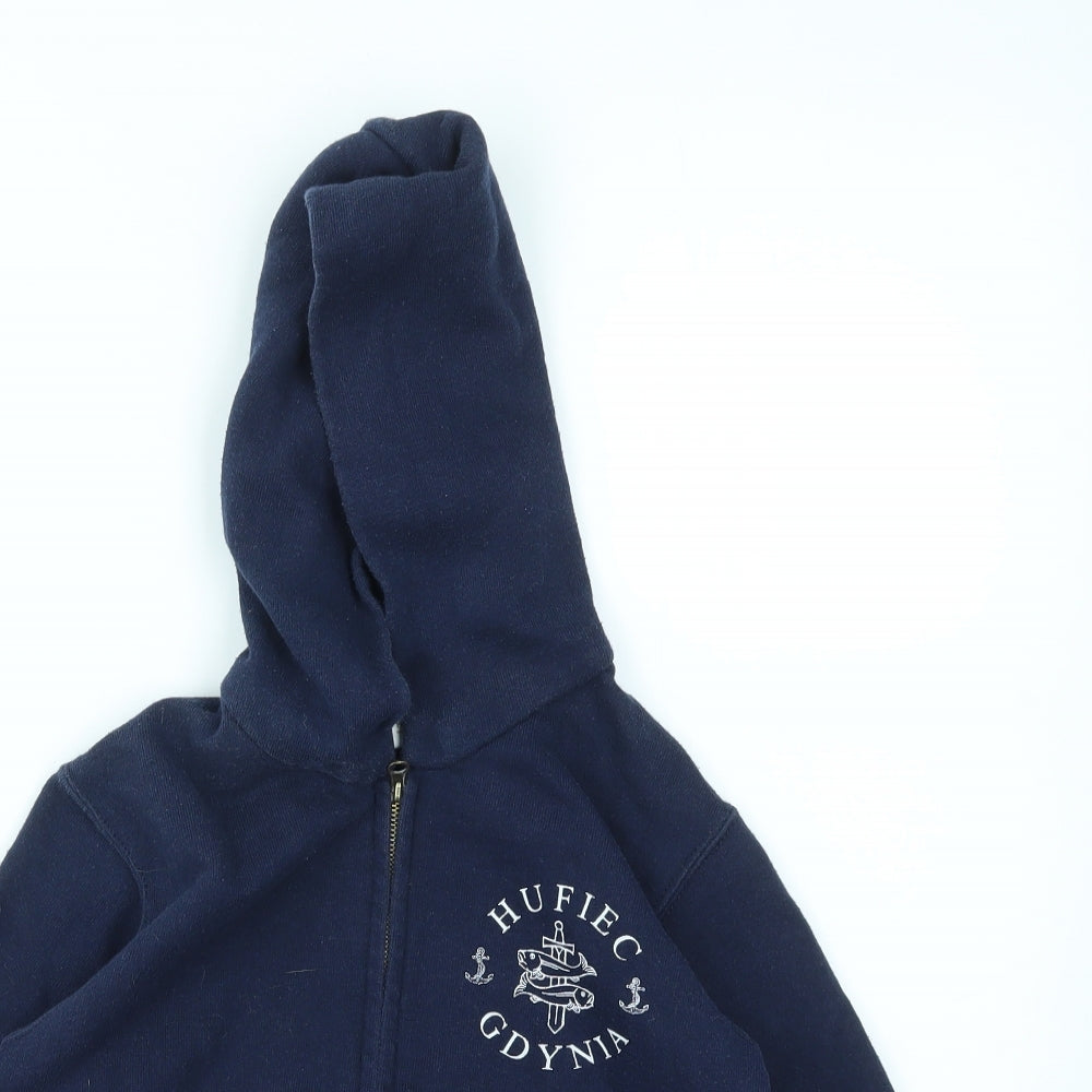 FRUIT THE LOOOM  Boys Blue   Full Zip Jumper Size 5-6 Years