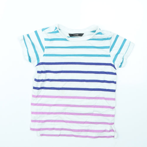 George Boys Multicoloured Striped  Basic T-Shirt Size 5-6 Years