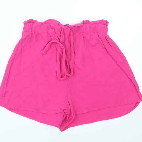 H&M Womens Pink   Cut-Off Shorts Size 6 - stretch waistband