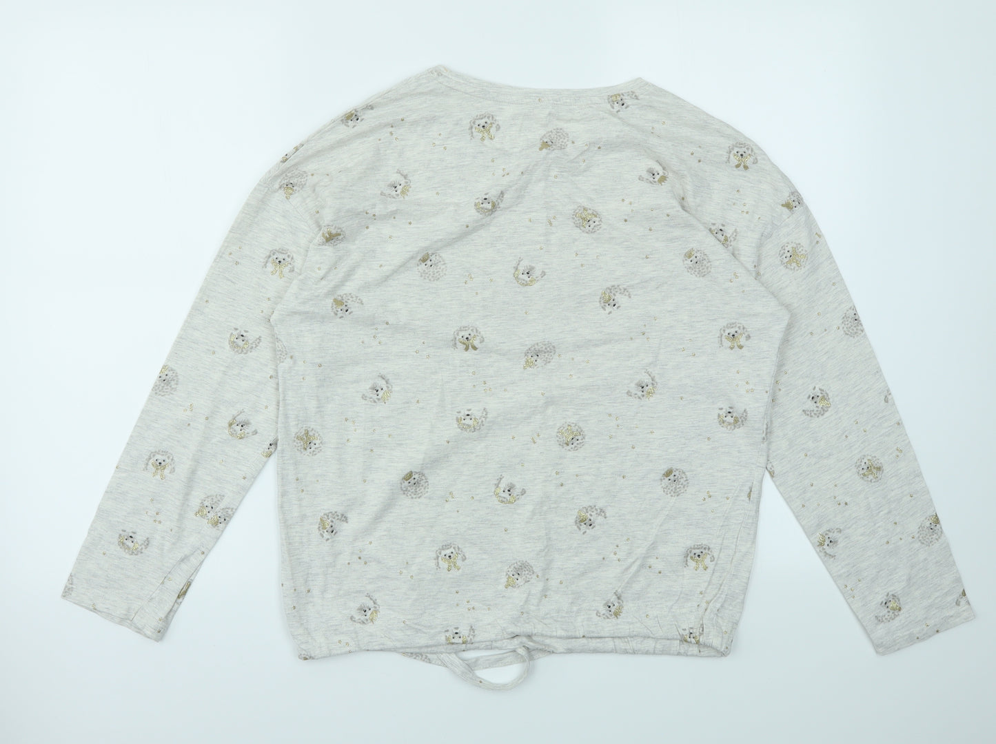 George Womens Ivory Animal Print  Top Pyjama Top Size 8