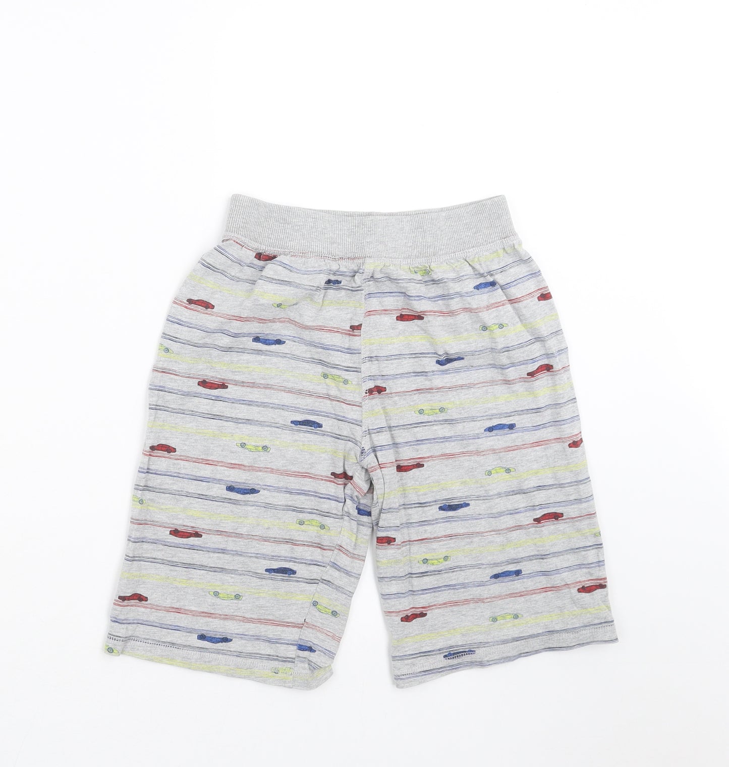 LILY&DAN Boys Grey Striped   Sleep Shorts Size 9-10 Years  - cars