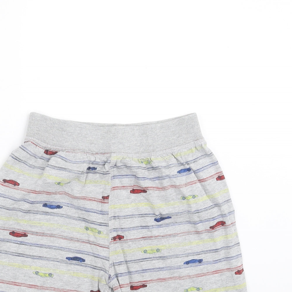 LILY&DAN Boys Grey Striped   Sleep Shorts Size 9-10 Years  - cars