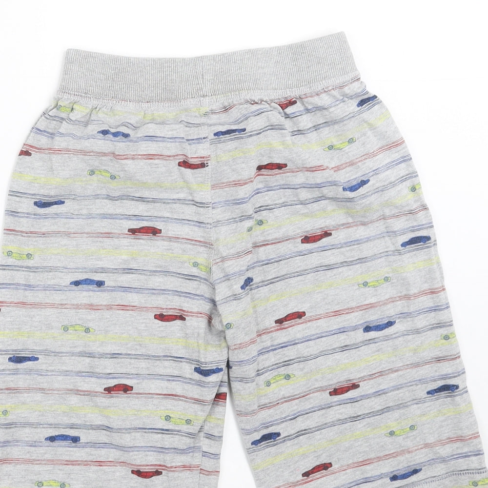 LILY&DAN Boys Grey Striped   Sleep Shorts Size 9-10 Years  - cars