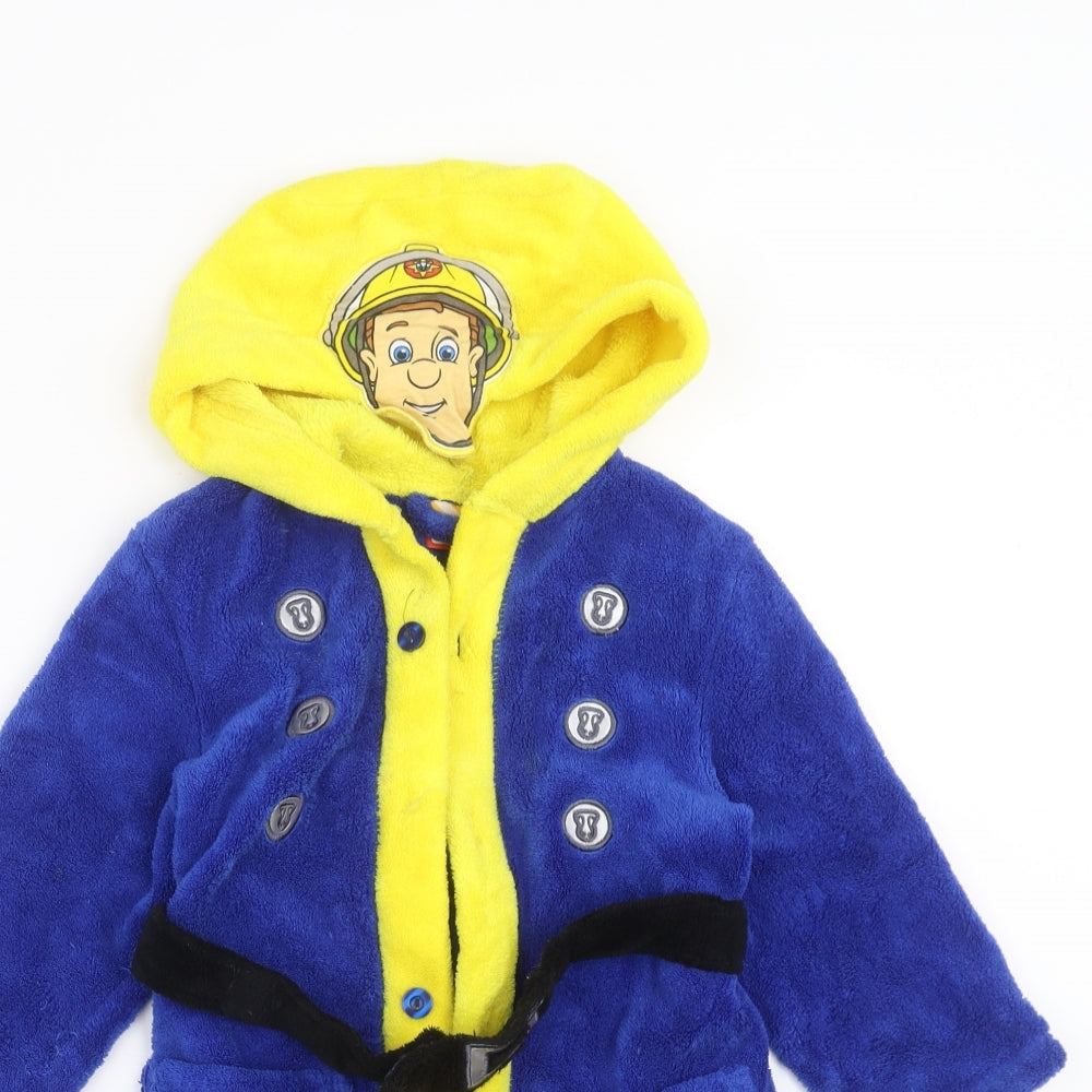 BHS Boys Blue Solid   Robe Size 2-3 Years  - fireman sam