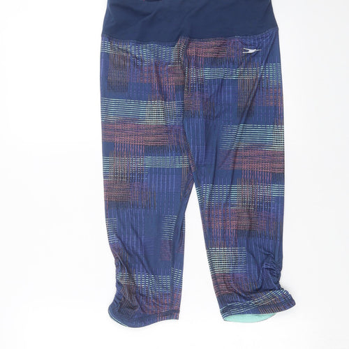 Preworn Womens Blue Geometric  Cropped Leggings Size 28 in L19 in