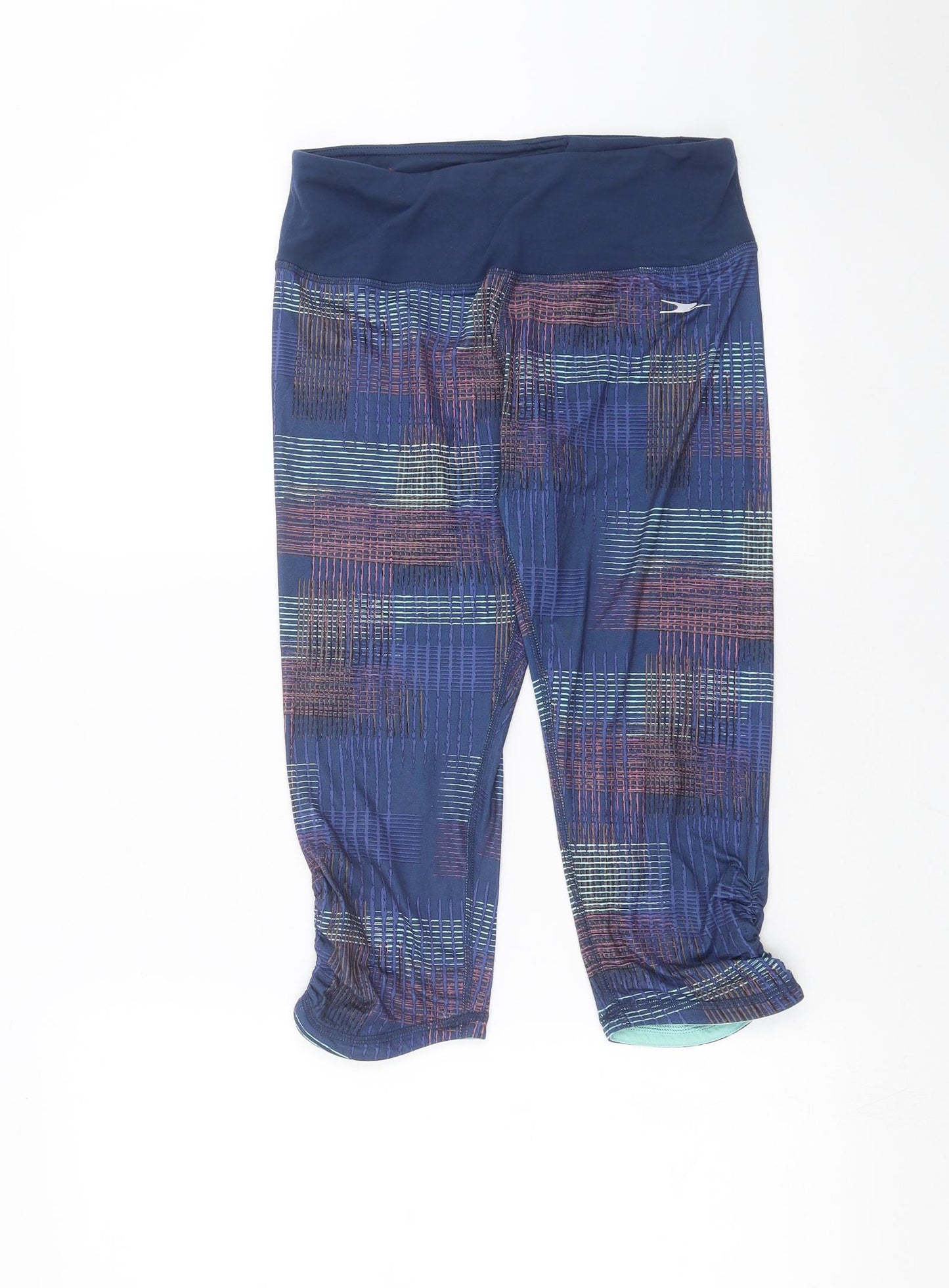 Preworn Womens Blue Geometric  Cropped Leggings Size 28 in L19 in