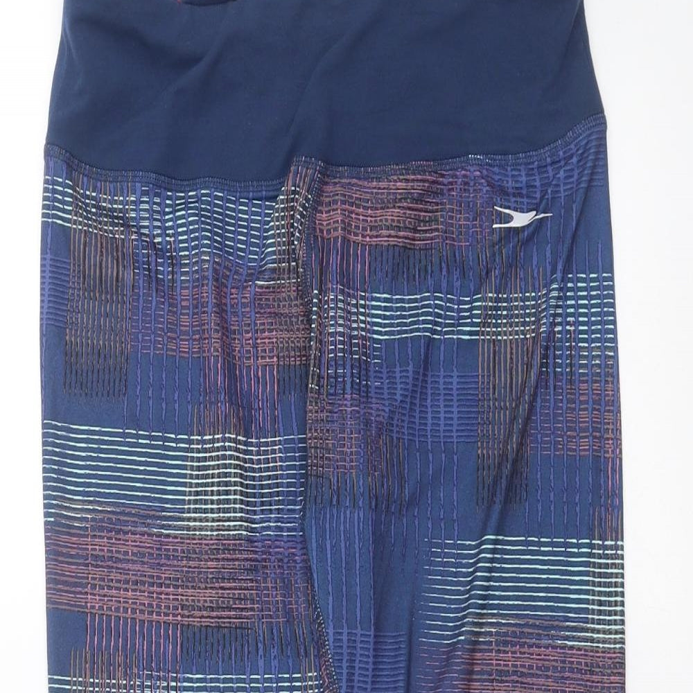 Preworn Womens Blue Geometric  Cropped Leggings Size 28 in L19 in