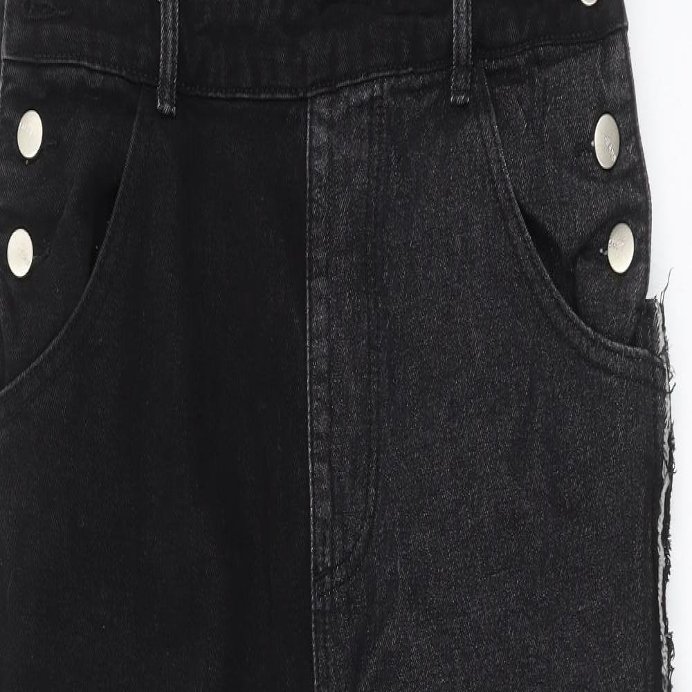 SheIn Womens Black   Dungaree One-Piece Size M L32 in - distressed