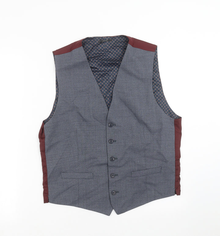 Marks and Spencer Mens Blue Jacket Suit Waistcoat Size M