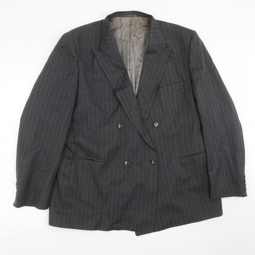 Mr Harry Mens Grey Striped  Jacket Suit Jacket Size 46