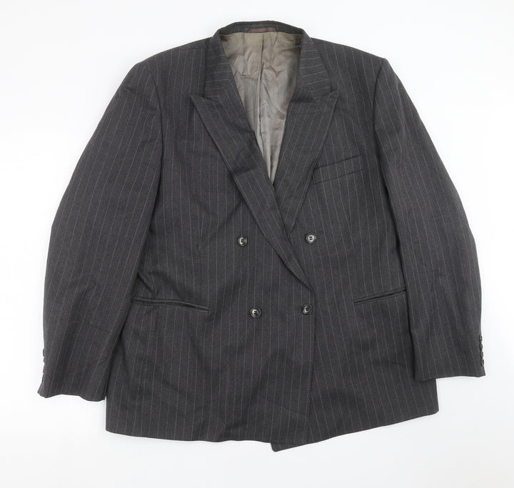 Mr Harry Mens Grey Striped  Jacket Suit Jacket Size 46