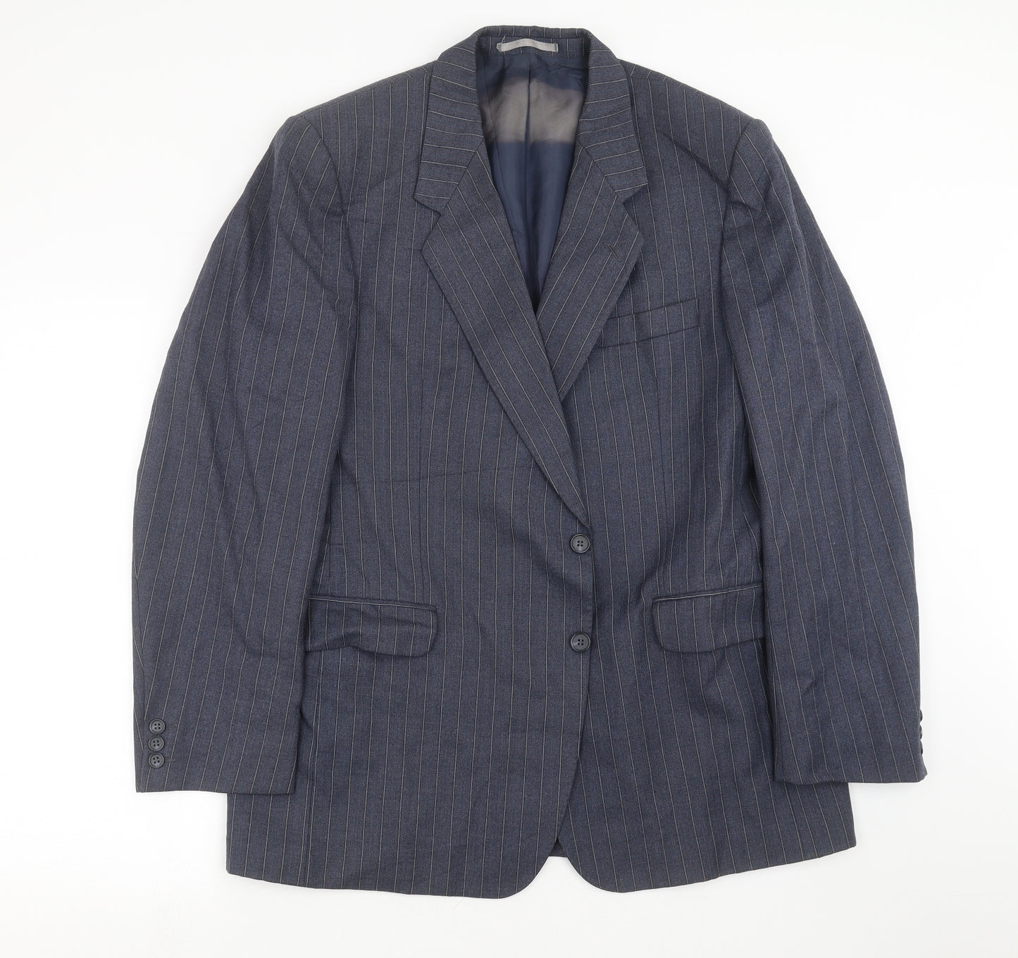 Odermark Mens Blue Striped  Jacket Suit Jacket Size 44