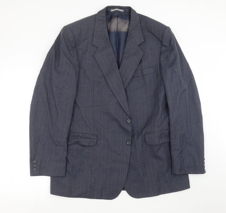 Odermark Mens Blue Striped  Jacket Suit Jacket Size 44