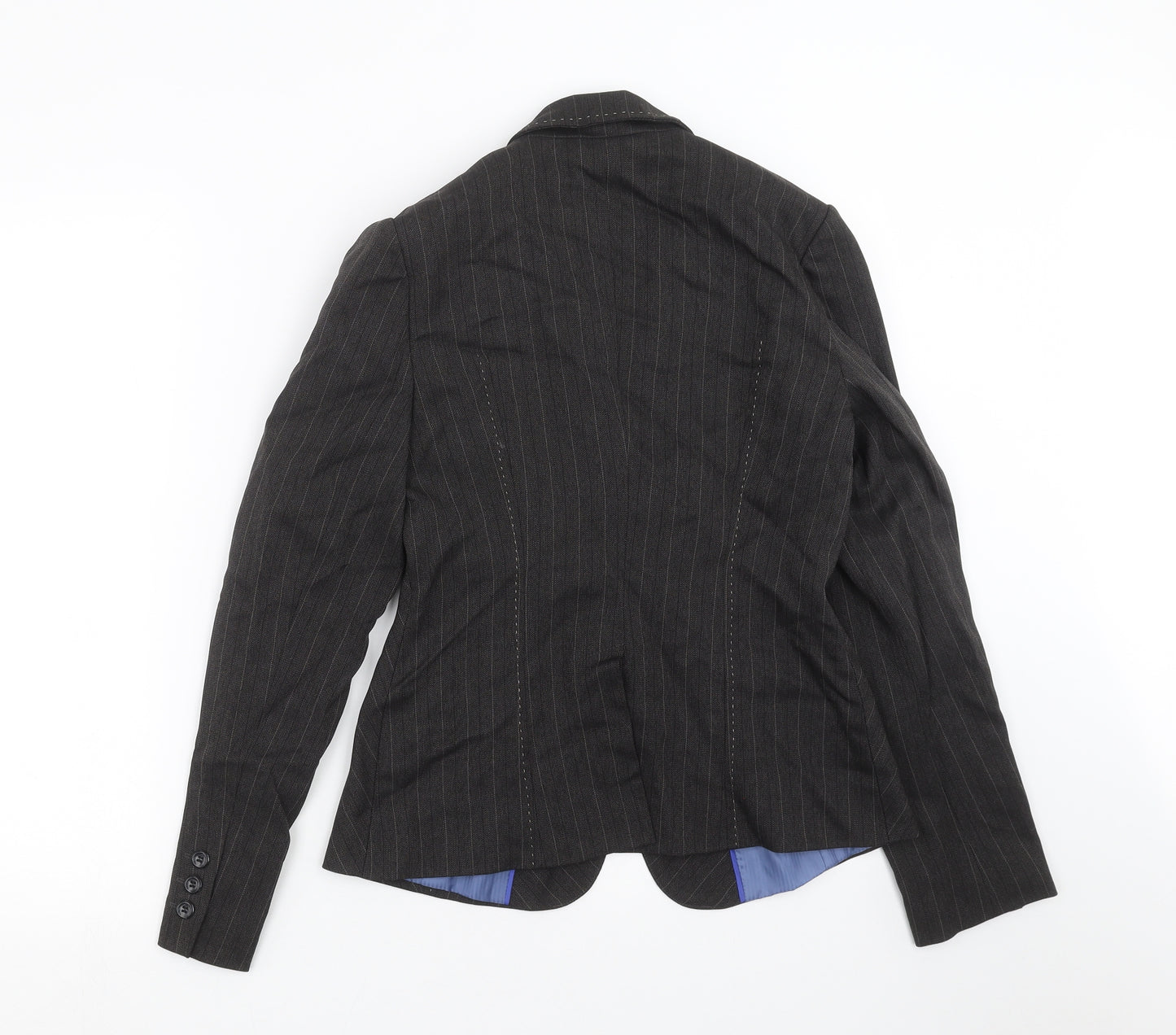 F&F Womens Grey Striped  Jacket Suit Jacket Size 10